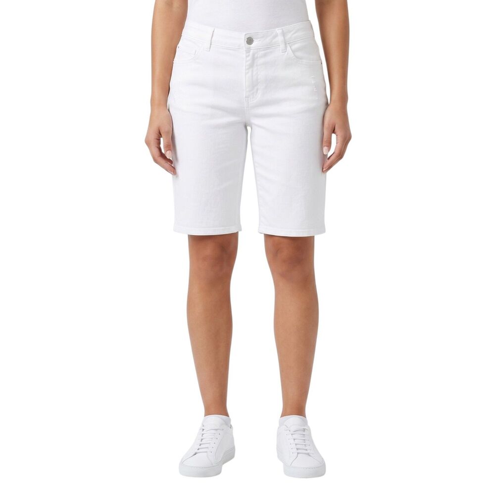 Gloria Vanderbilt Missy High Rise White Bermuda Shorts 10